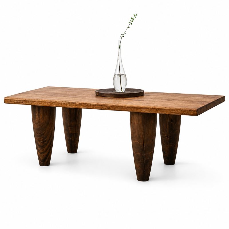 nordic wood coffee table in brown