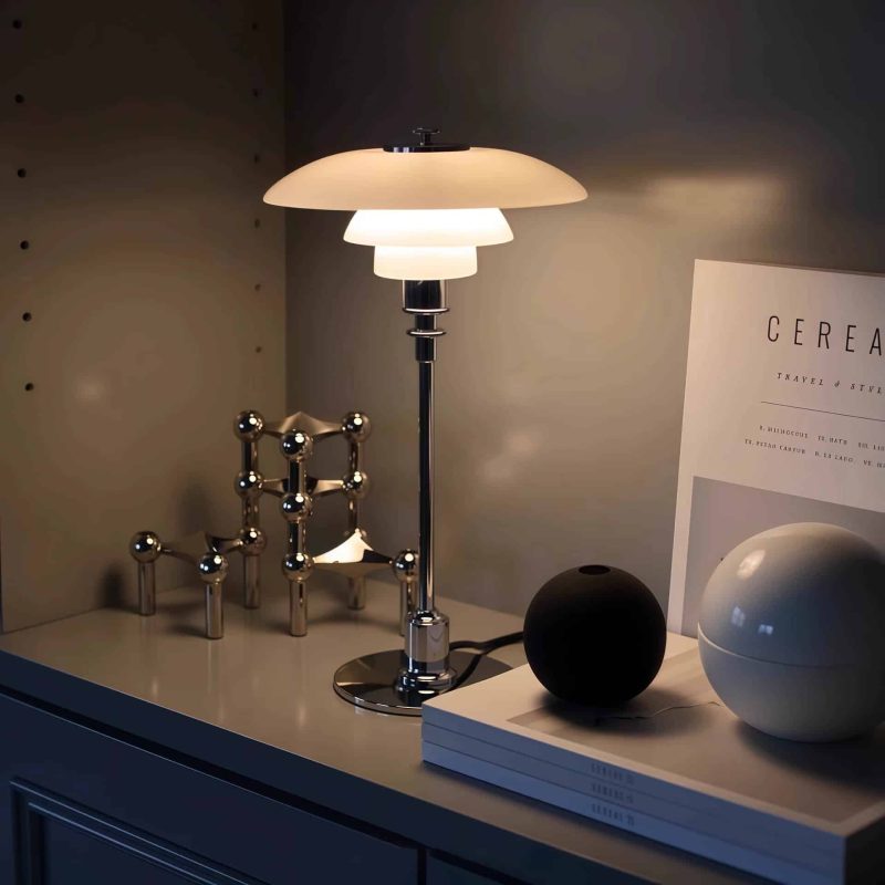 contemporary table lamp in the dark